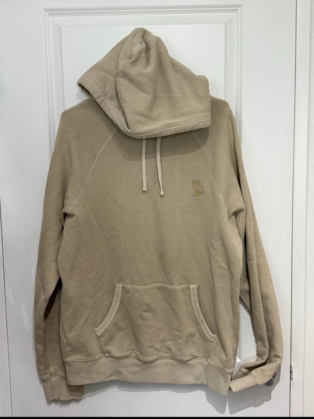OVO Sandstone Beige Hooded Pullover Sweatshirt - Men's